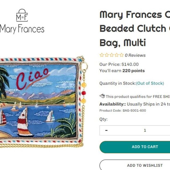 Mary Frances Ciao Sailing Beaded Crossbody Clutch bag - Picture 3 of 7